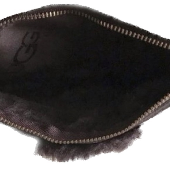 NWOT-UGG Fur Mini Shoulder Bag w/ Real Dyed Shearling Sheepskin Chocolate Brown - Picture 4 of 4